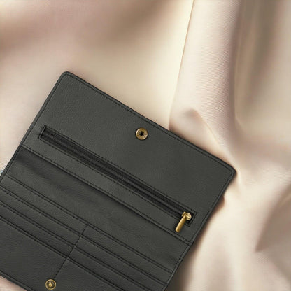 Black Vegan Cactus Leather Slim Wallet