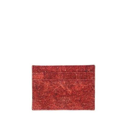 Kochi| Vegan Coconut Leather Card Holder - Wine Red