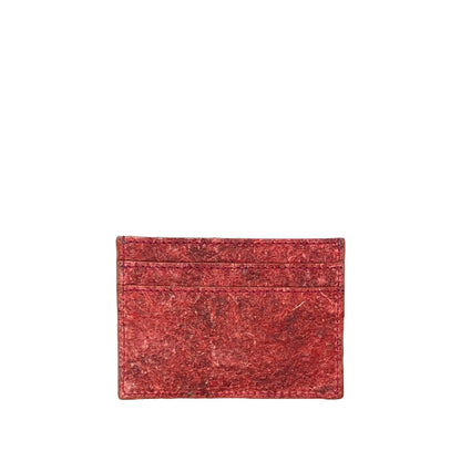 Kochi| Vegan Coconut Leather Card Holder - Wine Red