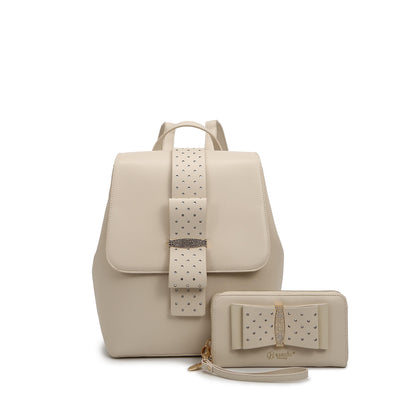 Brangio Bow Chic Backpack & Wallet Set