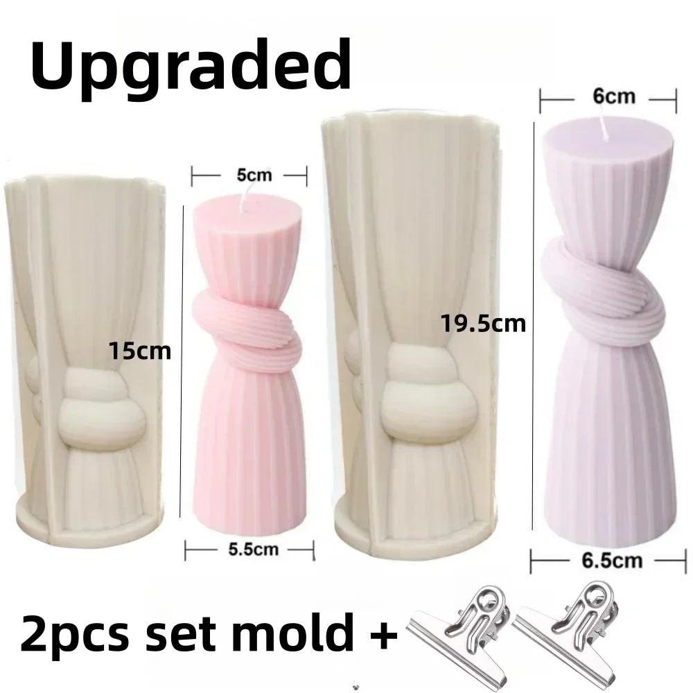 Wave Cylindrical Candle Silicone Mold with Twisted Irregular Geometric Shape