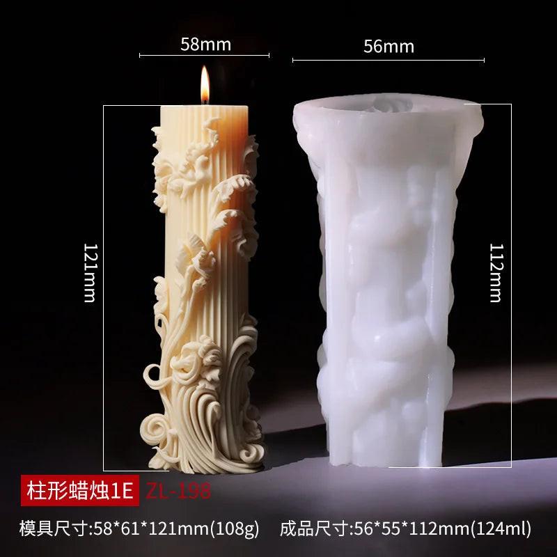 Wave Cylindrical Candle Silicone Mold with Twisted Irregular Geometric Shape