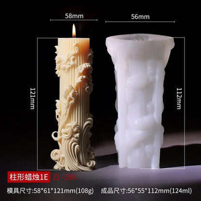 Wave Cylindrical Candle Silicone Mold with Twisted Irregular Geometric Shape