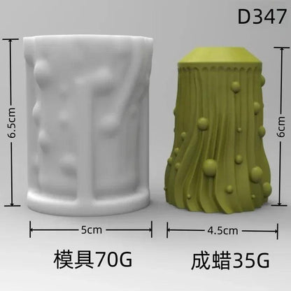 Wave Cylindrical Candle Silicone Mold with Twisted Irregular Geometric Shape