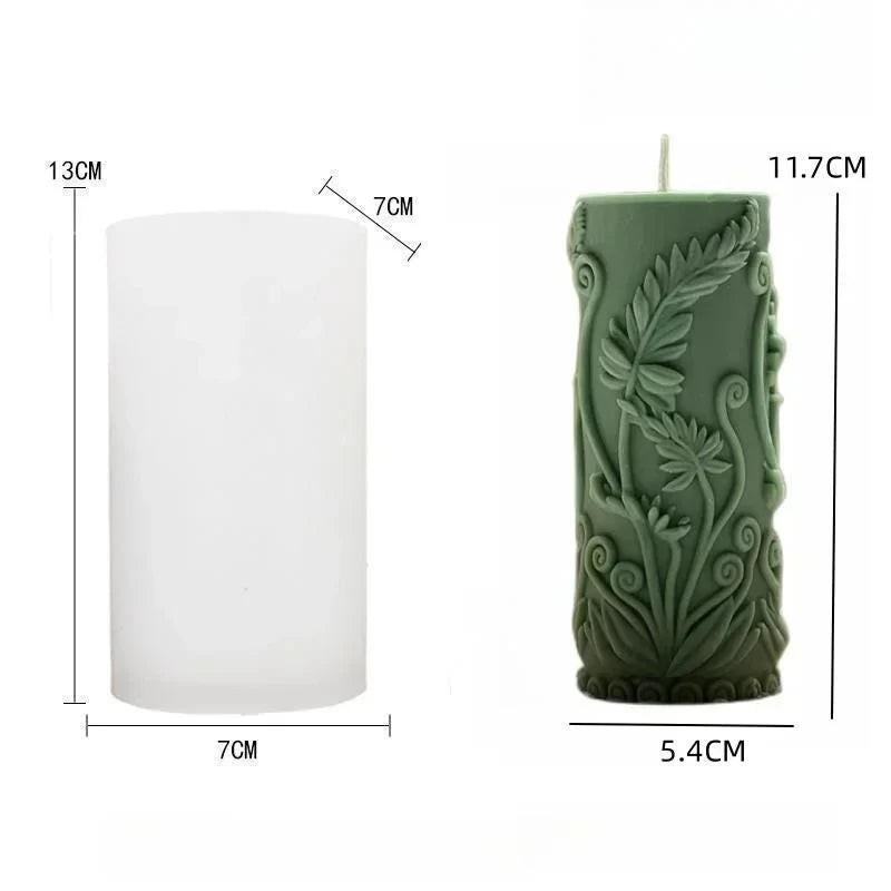 Wave Cylindrical Candle Silicone Mold with Twisted Irregular Geometric Shape