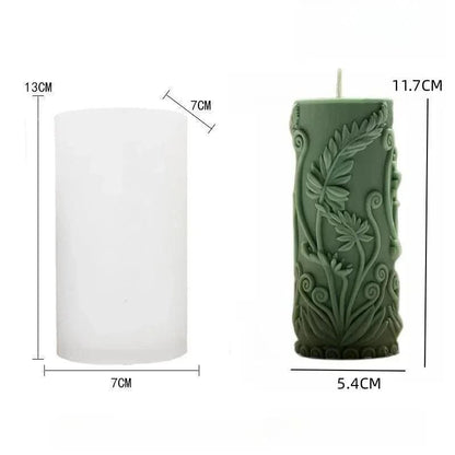 Wave Cylindrical Candle Silicone Mold with Twisted Irregular Geometric Shape