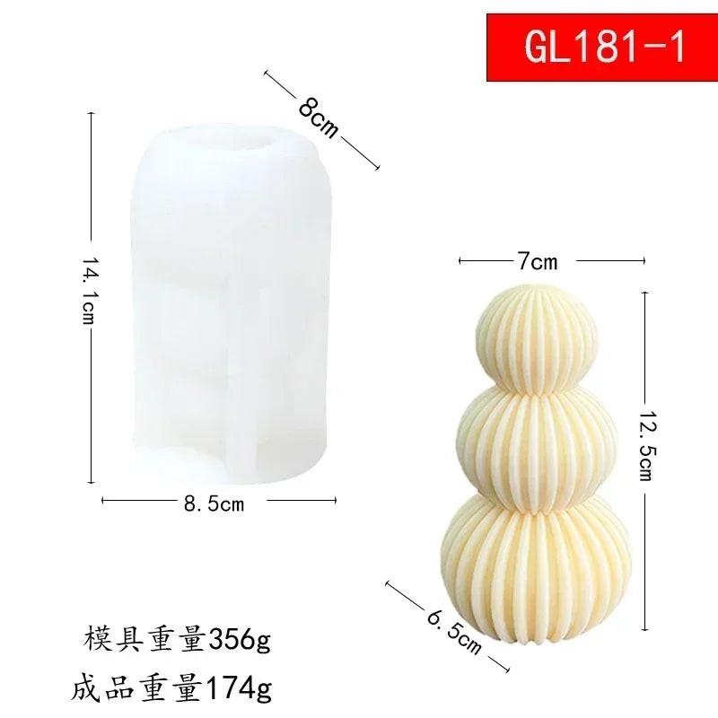 Wave Cylindrical Candle Silicone Mold with Twisted Irregular Geometric Shape