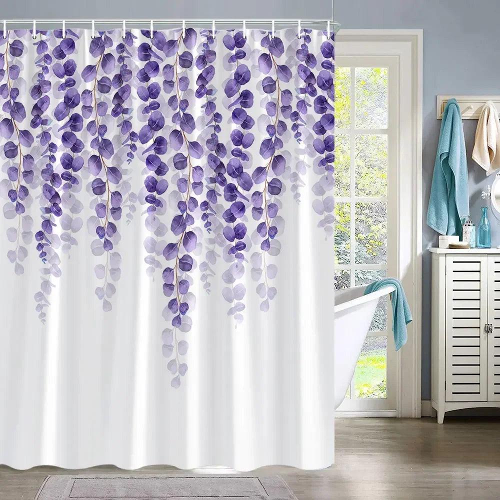 Eucalyptus Leaves Shower Curtain - Green Leaf Print