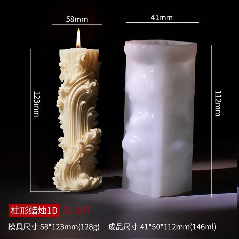 Wave Cylindrical Candle Silicone Mold with Twisted Irregular Geometric Shape