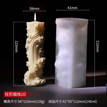 Wave Cylindrical Candle Silicone Mold with Twisted Irregular Geometric Shape