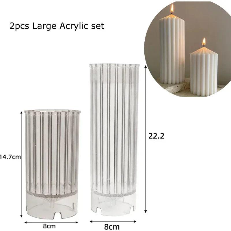 Wave Cylindrical Candle Silicone Mold with Twisted Irregular Geometric Shape