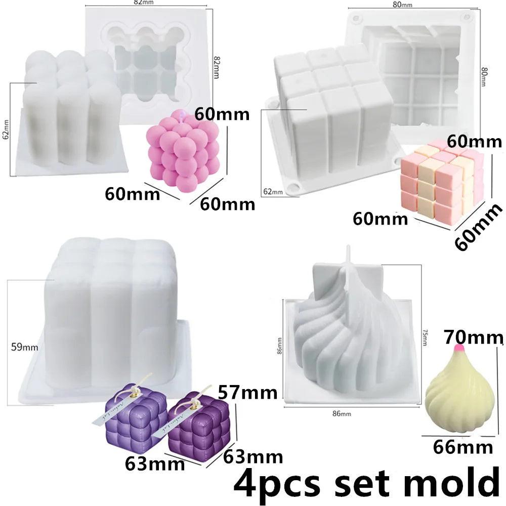 DIY Geometric Silicone Candle Making Mold