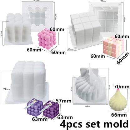DIY Geometric Silicone Candle Making Mold