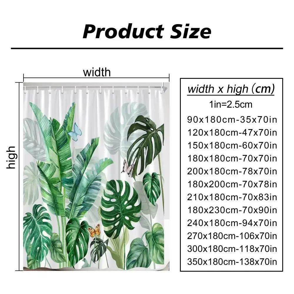 Eucalyptus Leaves Shower Curtain - Green Leaf Print