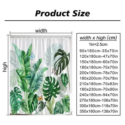 Eucalyptus Leaves Shower Curtain - Green Leaf Print