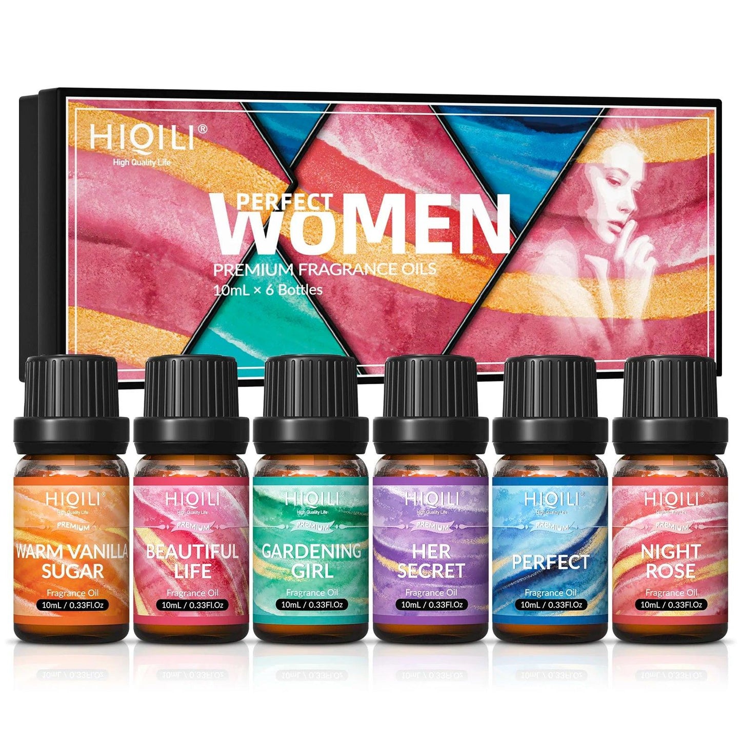 6 pcs HIQILI Fragrance Set, 10mL Pure Perfume Oil Set for Aromatherapy