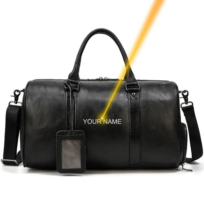 Premium cowskin travel bag showcasing durable craftsmanship and stylish design for sophisticated travelers.
