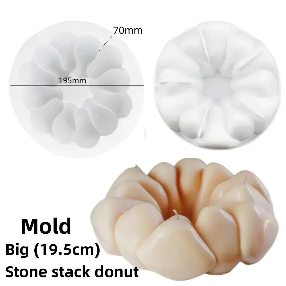 Wave Cylindrical Candle Silicone Mold with Twisted Irregular Geometric Shape