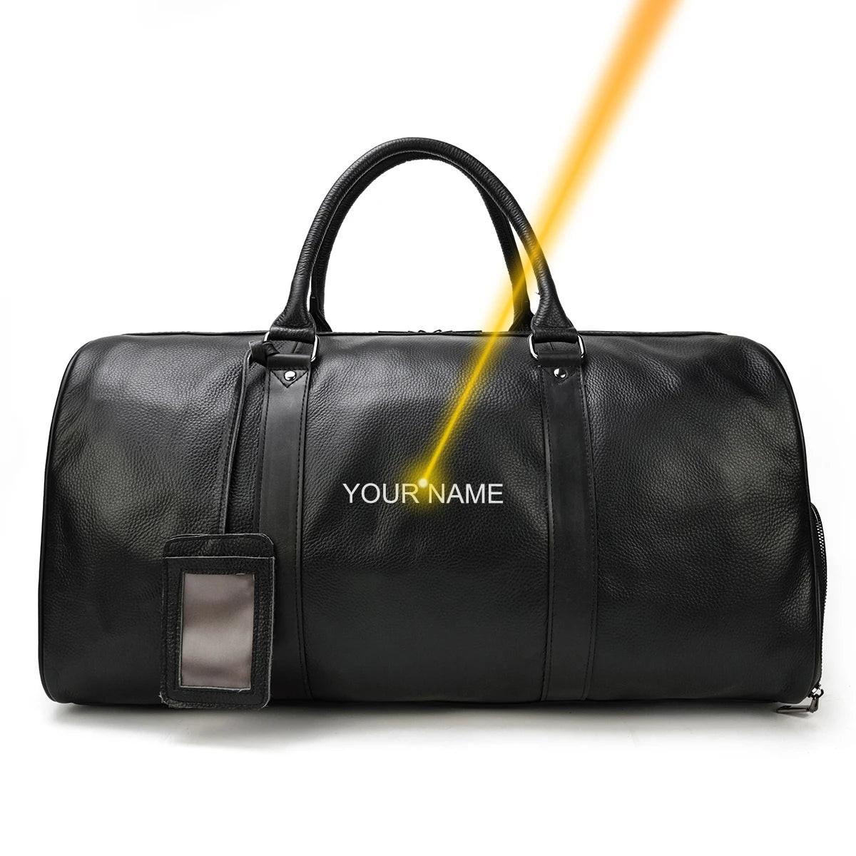 Premium cowskin travel bag showcasing durable craftsmanship and stylish design for sophisticated travelers.