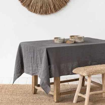 100% Pure Linen Handmade Solid Color Tablecloth
