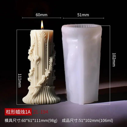 Wave Cylindrical Candle Silicone Mold with Twisted Irregular Geometric Shape