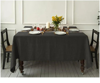 100% Pure Linen Handmade Solid Color Tablecloth