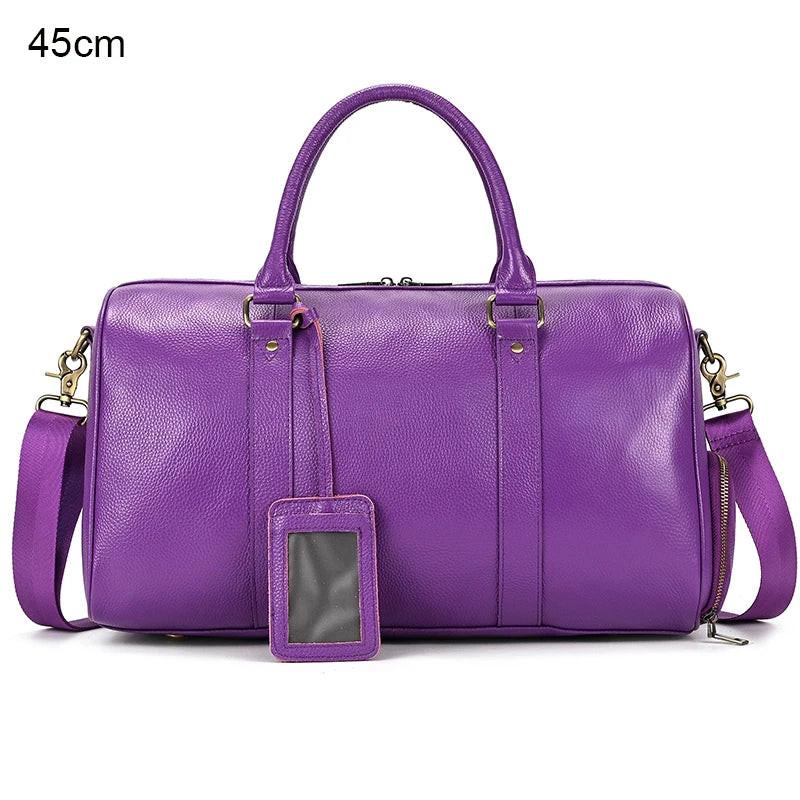 Premium cowskin travel bag showcasing durable craftsmanship and stylish design for sophisticated travelers.