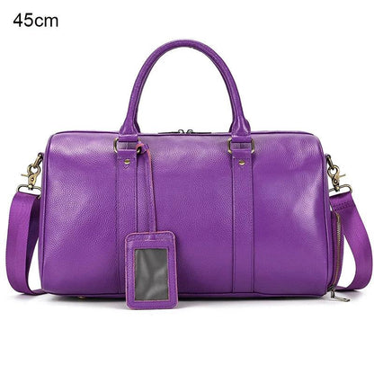 Premium cowskin travel bag showcasing durable craftsmanship and stylish design for sophisticated travelers.