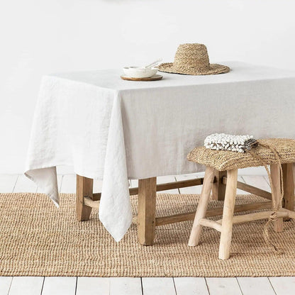 100% Pure Linen Handmade Solid Color Tablecloth