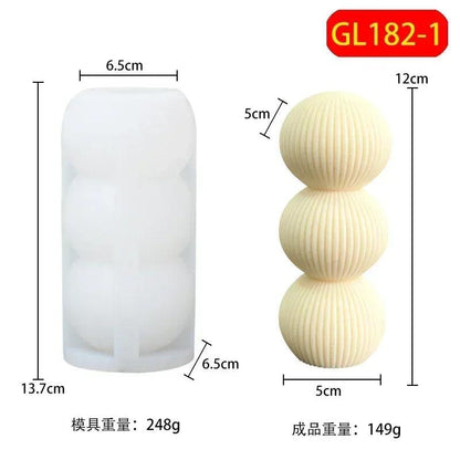 Wave Cylindrical Candle Silicone Mold with Twisted Irregular Geometric Shape