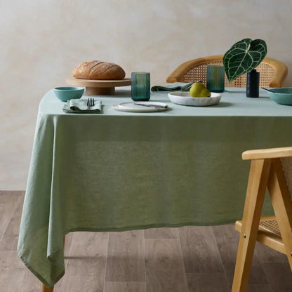 100% Pure Linen Handmade Solid Color Tablecloth