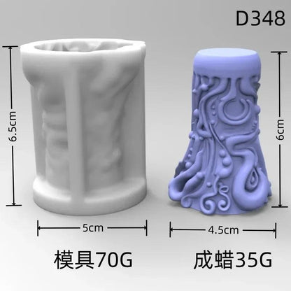 Wave Cylindrical Candle Silicone Mold with Twisted Irregular Geometric Shape