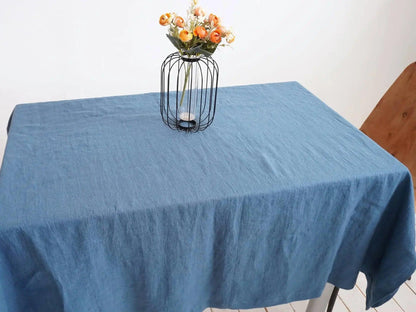 100% Pure Linen Handmade Solid Color Tablecloth