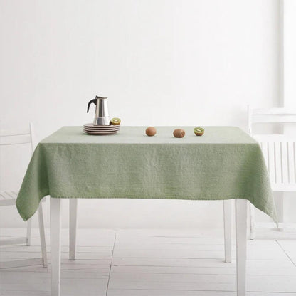 100% Pure Linen Handmade Solid Color Tablecloth