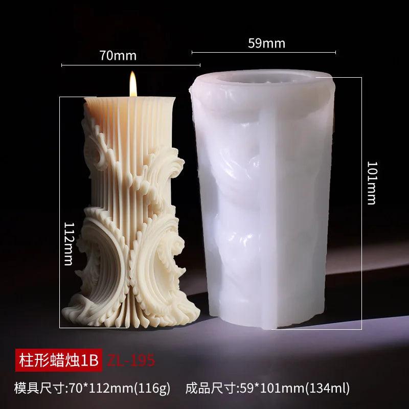 Wave Cylindrical Candle Silicone Mold with Twisted Irregular Geometric Shape