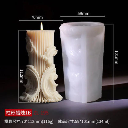 Wave Cylindrical Candle Silicone Mold with Twisted Irregular Geometric Shape