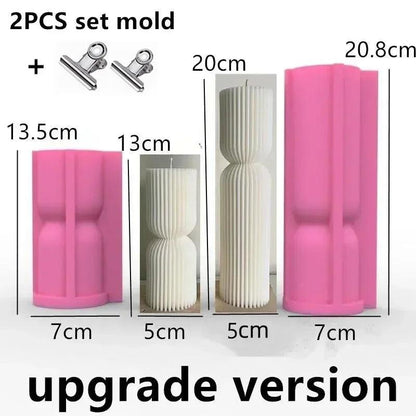Wave Cylindrical Candle Silicone Mold with Twisted Irregular Geometric Shape