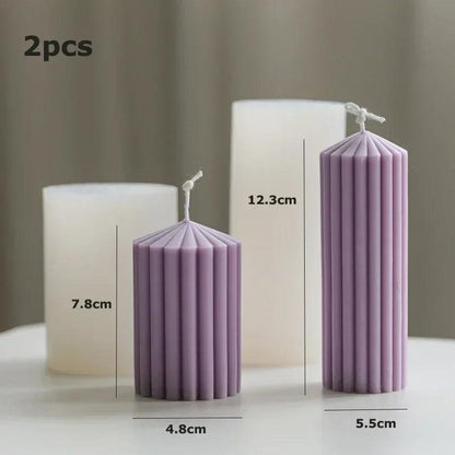 Wave Cylindrical Candle Silicone Mold with Twisted Irregular Geometric Shape