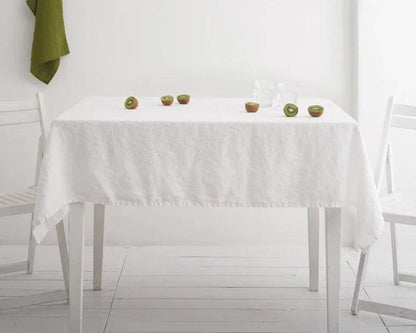 100% Pure Linen Handmade Solid Color Tablecloth