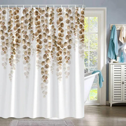Eucalyptus Leaves Shower Curtain - Green Leaf Print