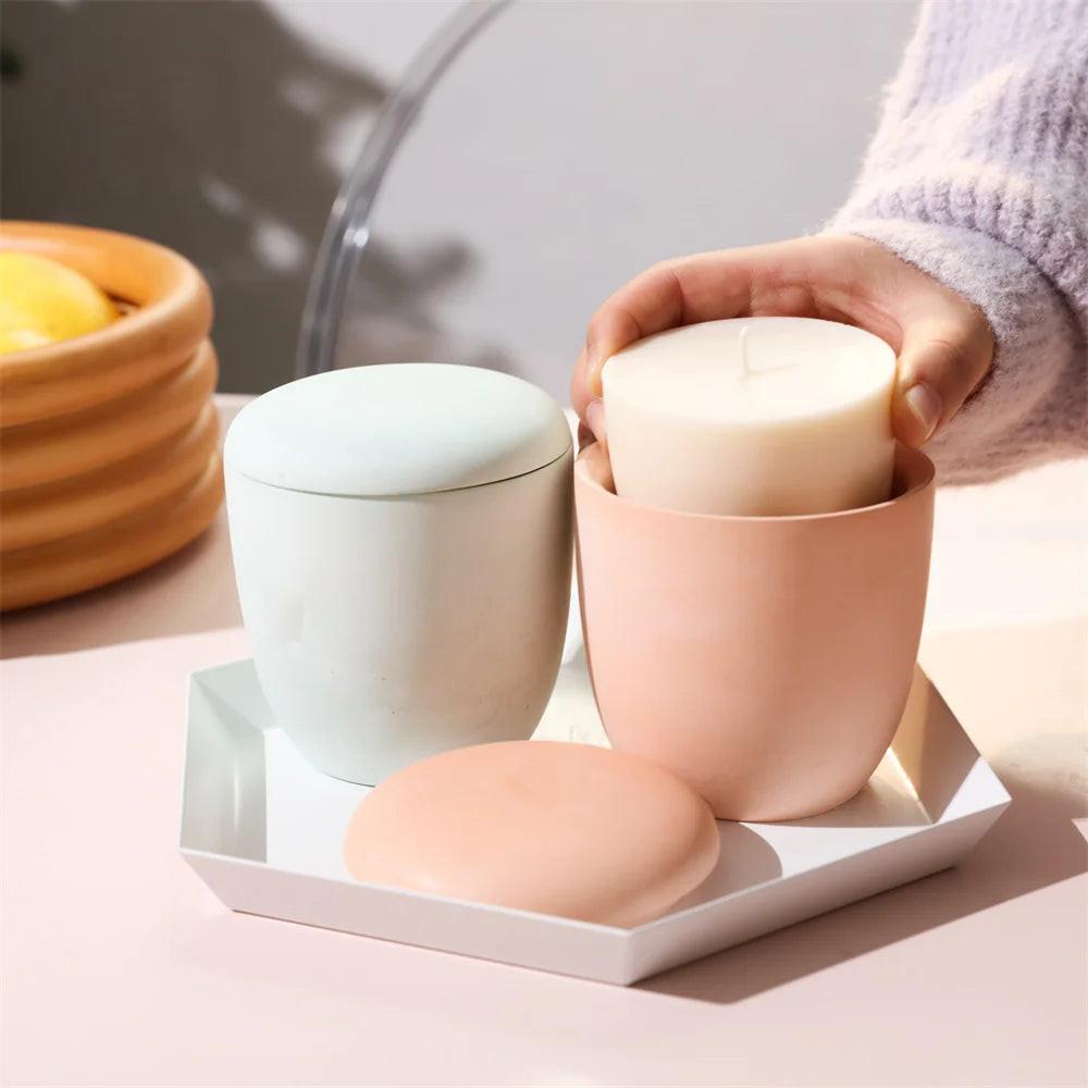 Boowan Nicole Candle Silicone Jar Mold and 7oz Candle Refill Mold, Reusable