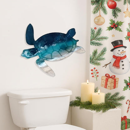 Handcrafted Iron Sea Turtle Wall Sculpture Coastal Ocean Theme Art for Living Room/Bedroom