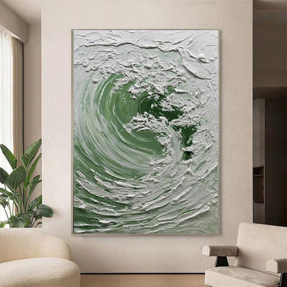 Nordic Ocean Waves Hand-painted Oil Painting On Canvas,Abstract Seaside Landscape Wall Art Poster Living Room Office Home Decor Mural.