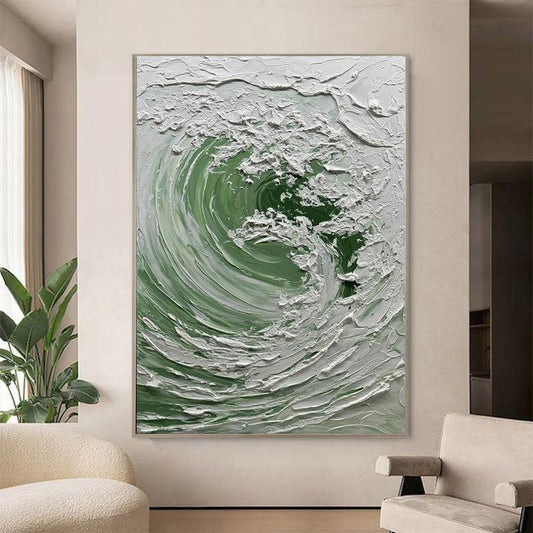 Nordic Ocean Waves Hand-painted Oil Painting On Canvas,Abstract Seaside Landscape Wall Art Poster Living Room Office Home Decor Mural.