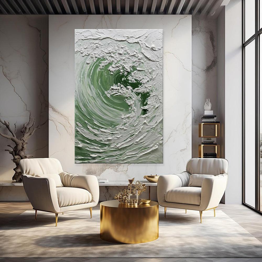 Nordic Ocean Waves Hand-painted Oil Painting On Canvas,Abstract Seaside Landscape Wall Art Poster Living Room Office Home Decor Mural.