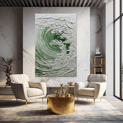 Nordic Ocean Waves Hand-painted Oil Painting On Canvas,Abstract Seaside Landscape Wall Art Poster Living Room Office Home Decor Mural.