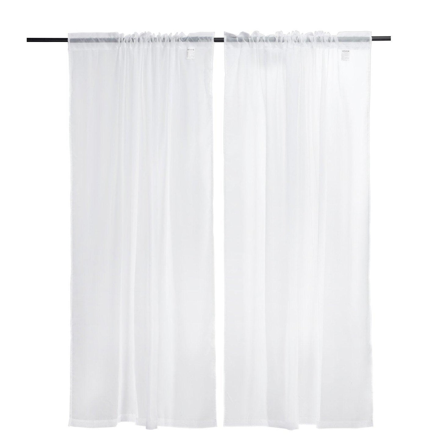 Sheer Curtains 52 W X 84 L Inches 2 Panels Window Drapes Rod Pocket Polyester.