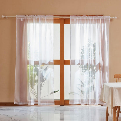 Sheer Curtains 52 W X 84 L Inches 2 Panels Window Drapes Rod Pocket Polyester.