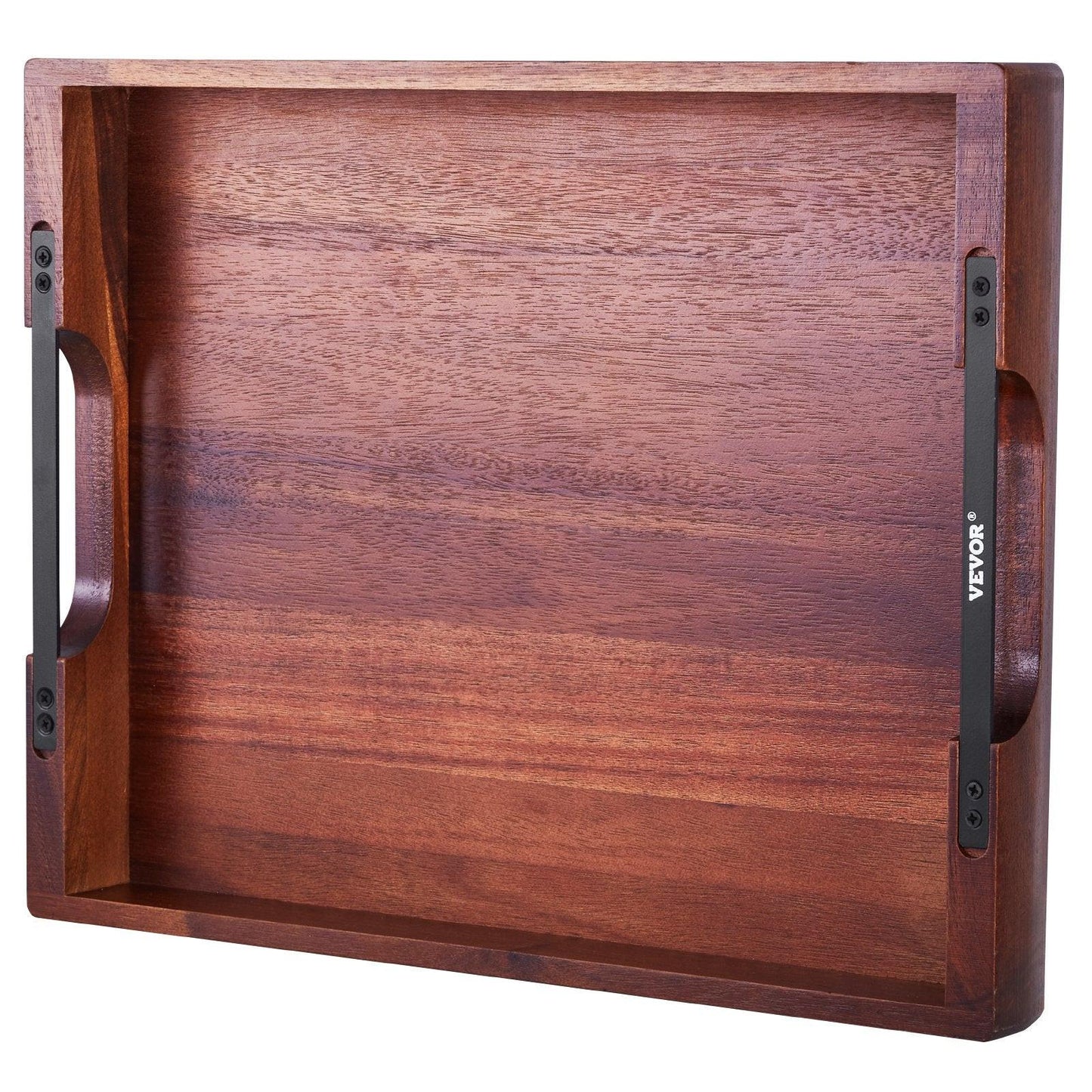 Serving Tray 17x12.2 Inch Acacia Food Serving Table Laptop Desk With Handles