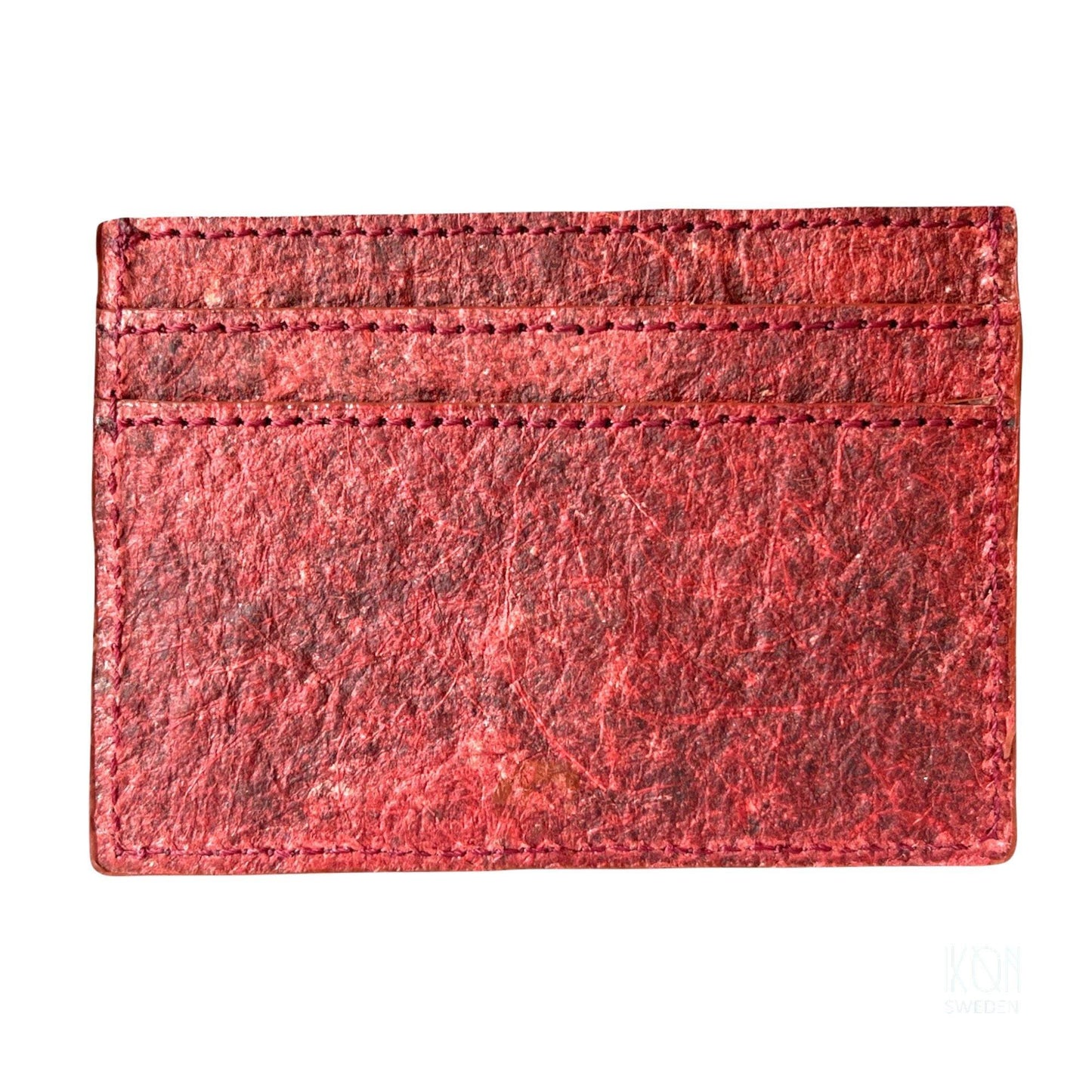 Kochi| Vegan Coconut Leather Card Holder - Wine Red